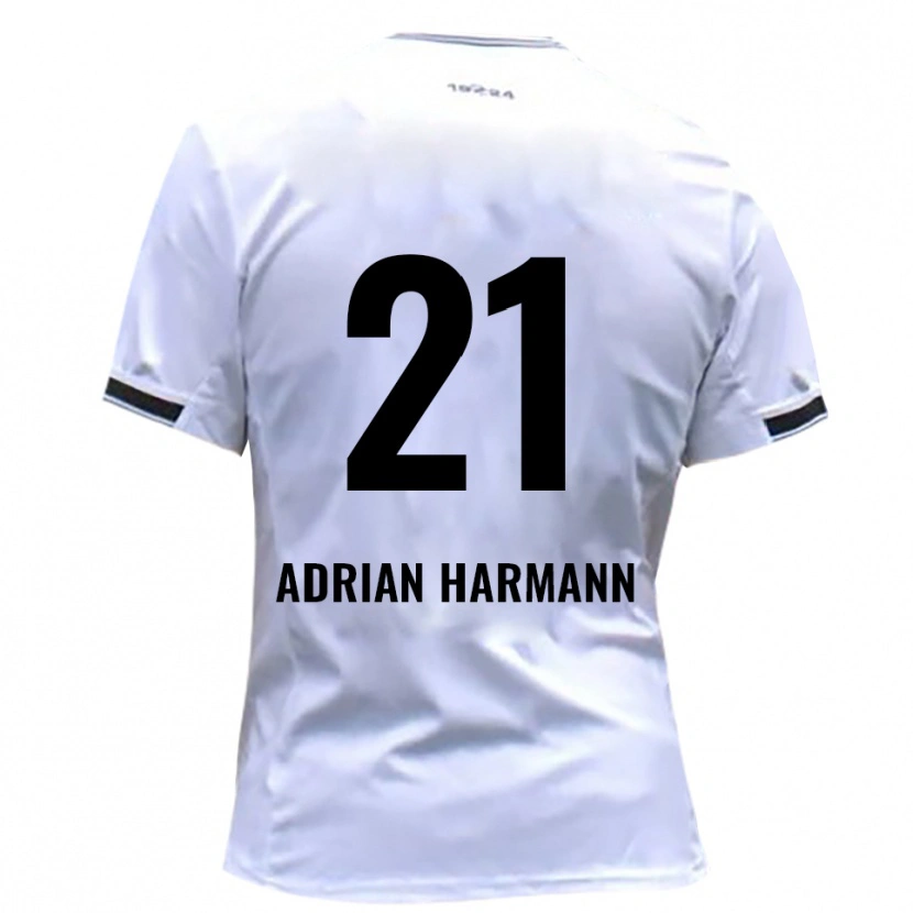 Danxen Mujer Camiseta Manuel Adrian Harmann #21 Blanco Rojo 1ª Equipación 2025/26 La Camisa