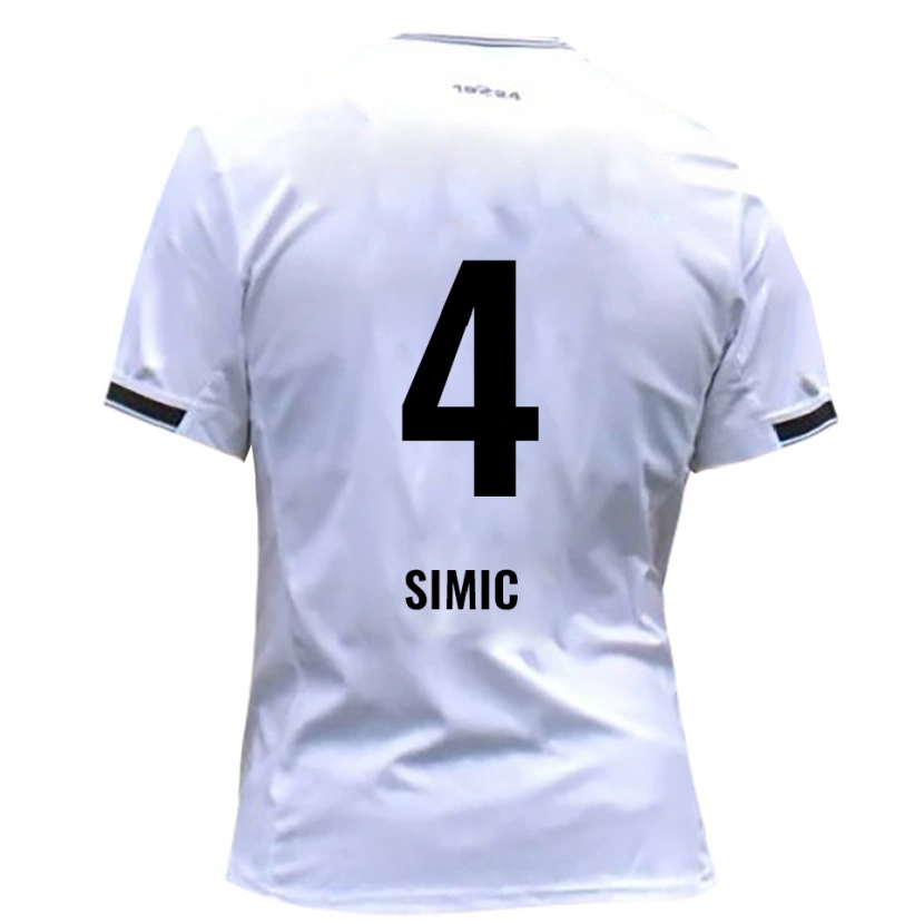 Danxen Mujer Camiseta Dennis Simic #4 Blanco Rojo 1ª Equipación 2025/26 La Camisa