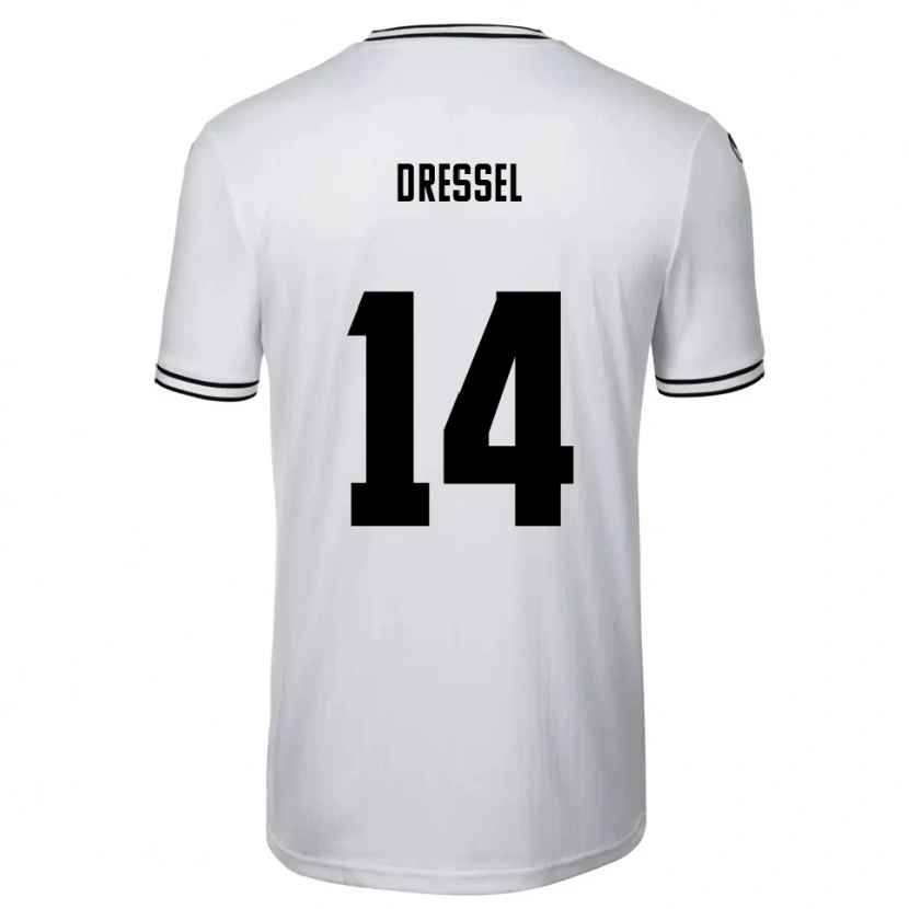 Danxen Mujer Camiseta Dennis Dressel #14 Blanco Negro 1ª Equipación 2025/26 La Camisa