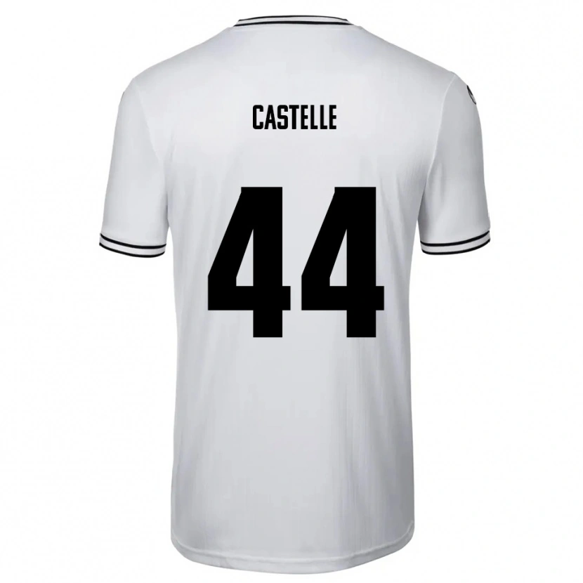 Danxen Mujer Camiseta Niklas Castelle #44 Blanco Negro 1ª Equipación 2025/26 La Camisa