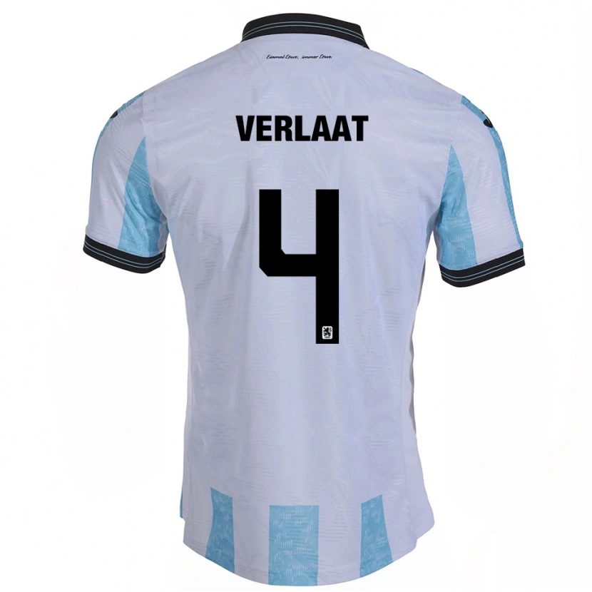Danxen Mujer Camiseta Jesper Verlaat #4 Blanco Azul Cielo 1ª Equipación 2025/26 La Camisa