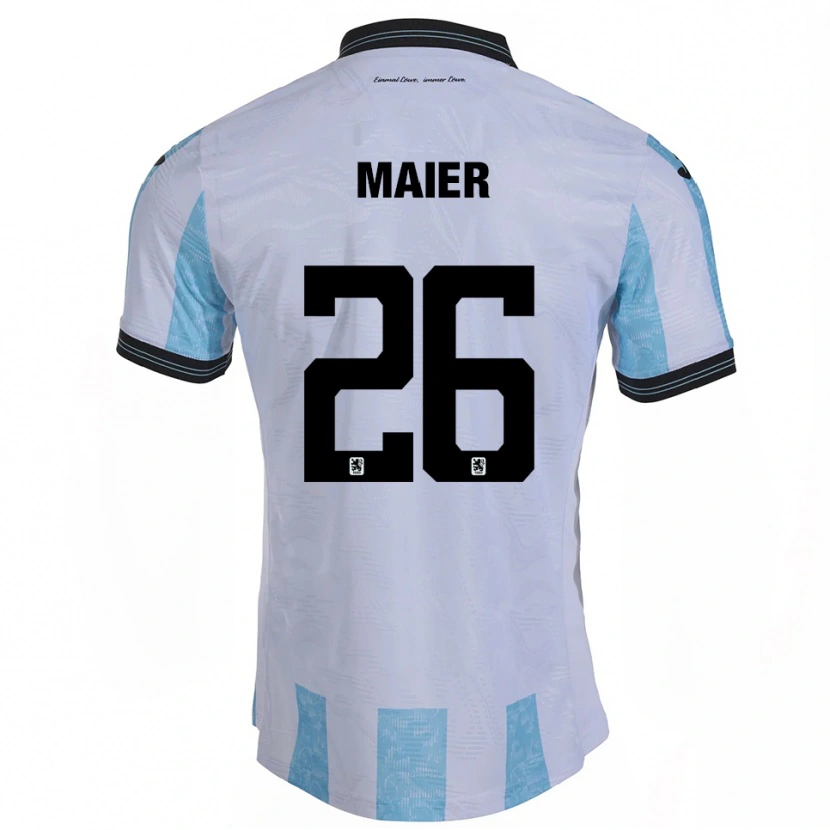 Danxen Mujer Camiseta Philipp Maier #26 Blanco Azul Cielo 1ª Equipación 2025/26 La Camisa