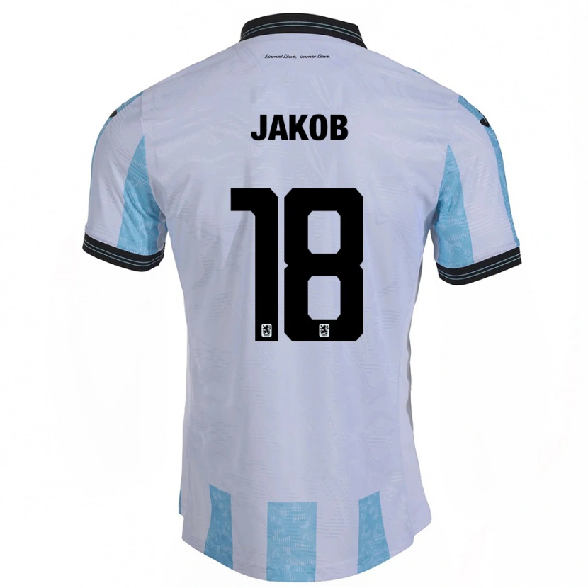 Danxen Mujer Camiseta Kilian Jakob #18 Blanco Azul Cielo 1ª Equipación 2025/26 La Camisa