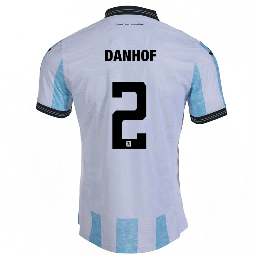 Danxen Mujer Camiseta Tim Danhof #2 Blanco Azul Cielo 1ª Equipación 2025/26 La Camisa