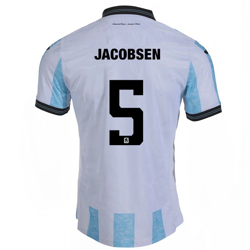 Danxen Mujer Camiseta Thore Jacobsen #5 Blanco Azul Cielo 1ª Equipación 2025/26 La Camisa
