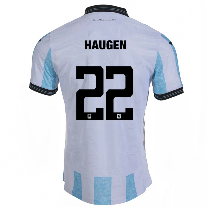 Danxen Mujer Camiseta Sigurd Haugen #22 Blanco Azul Cielo 1ª Equipación 2025/26 La Camisa