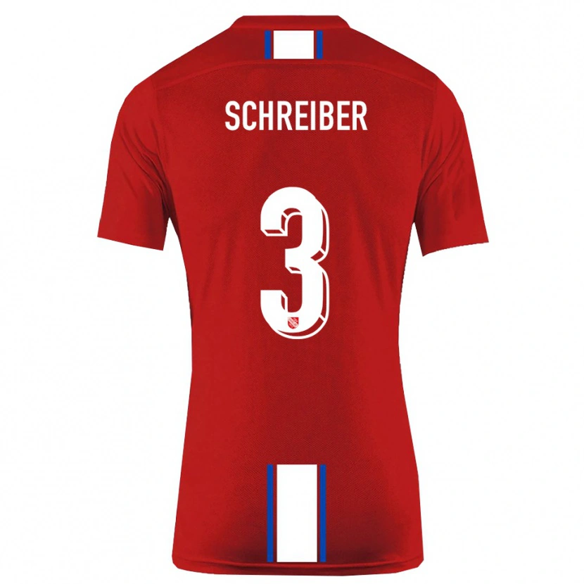 Danxen Mujer Camiseta David Schreiber #3 Rojo Blanco 1ª Equipación 2025/26 La Camisa