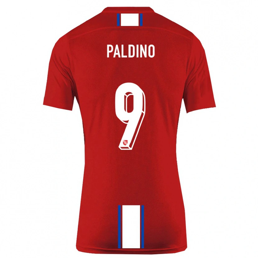 Danxen Mujer Camiseta Lorenzo Paldino #9 Rojo Blanco 1ª Equipación 2025/26 La Camisa