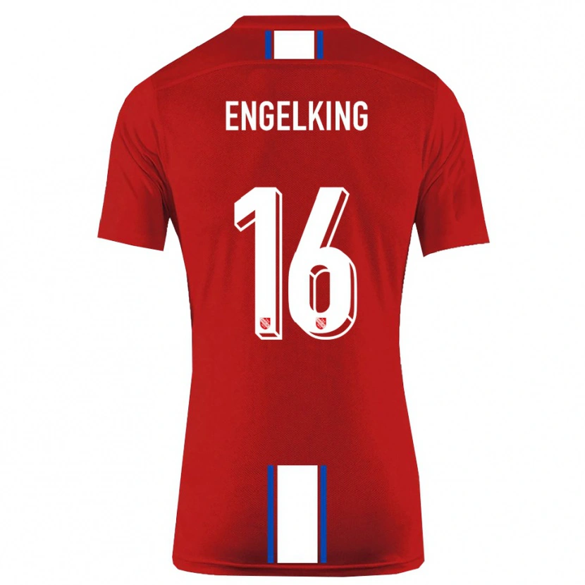 Danxen Mujer Camiseta Torben Engelking #16 Rojo Blanco 1ª Equipación 2025/26 La Camisa