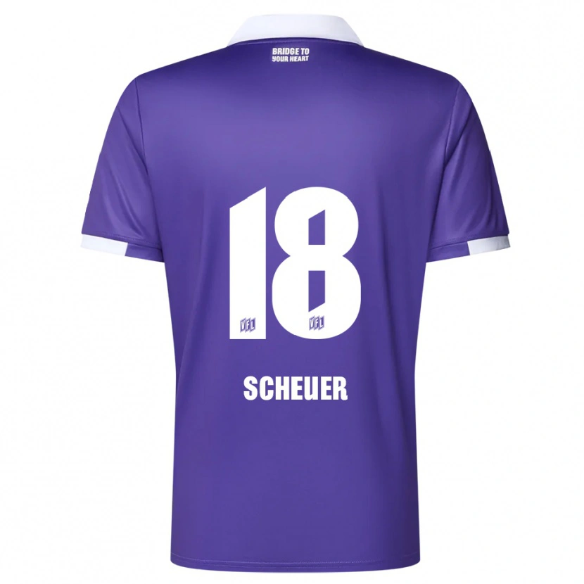 Danxen Mujer Camiseta Nevio Scheuer #18 Púrpura Blanco 1ª Equipación 2025/26 La Camisa