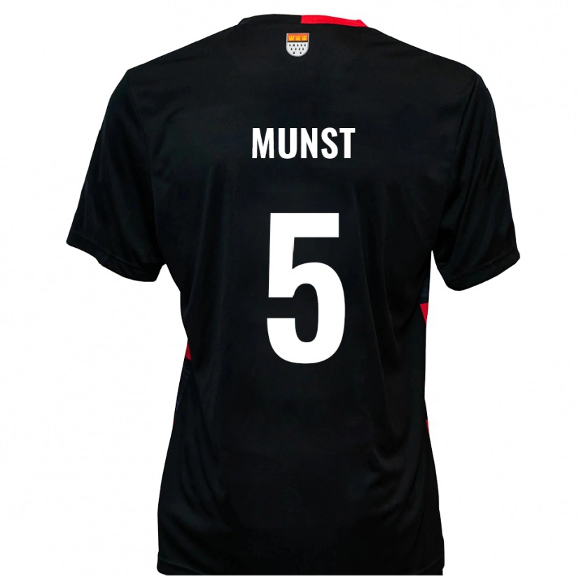 Danxen Mujer Camiseta Leonhard Münst #5 Negro Rojo 1ª Equipación 2025/26 La Camisa