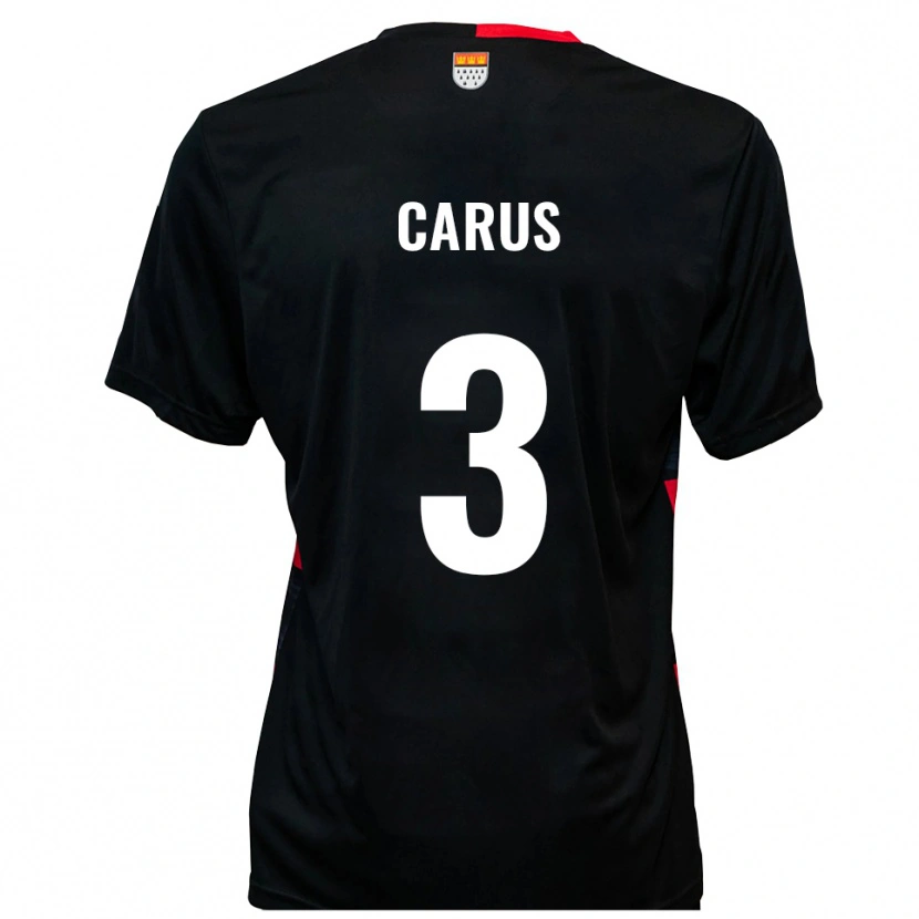 Danxen Mujer Camiseta Vincent Carus #3 Negro Rojo 1ª Equipación 2025/26 La Camisa