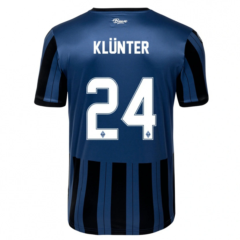 Danxen Mujer Camiseta Lukas Klünter #24 Azul Gris Negro 1ª Equipación 2025/26 La Camisa