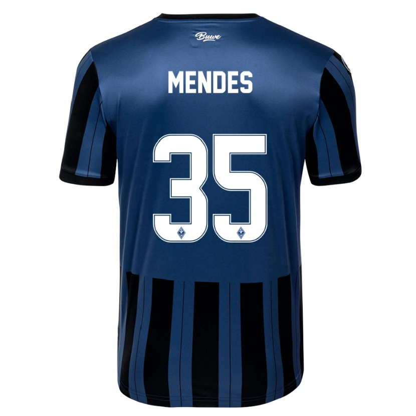 Danxen Mujer Camiseta Djayson Mendes #35 Azul Gris Negro 1ª Equipación 2025/26 La Camisa