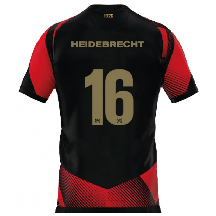 Danxen Mujer Camiseta Elias Heidebrecht #16 Negro Rojo 1ª Equipación 2025/26 La Camisa