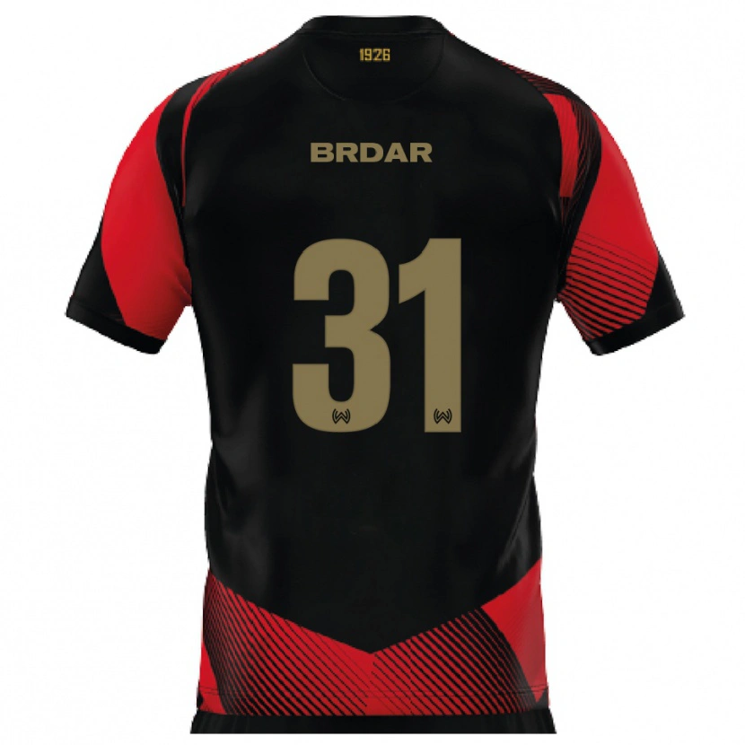 Danxen Mujer Camiseta Noah Brdar #31 Negro Rojo 1ª Equipación 2025/26 La Camisa
