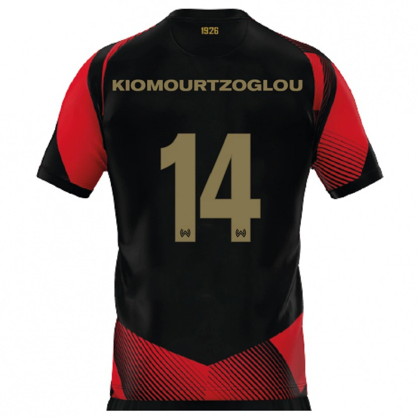 Danxen Mujer Camiseta Orestis Kiomourtzoglou #14 Negro Rojo 1ª Equipación 2025/26 La Camisa