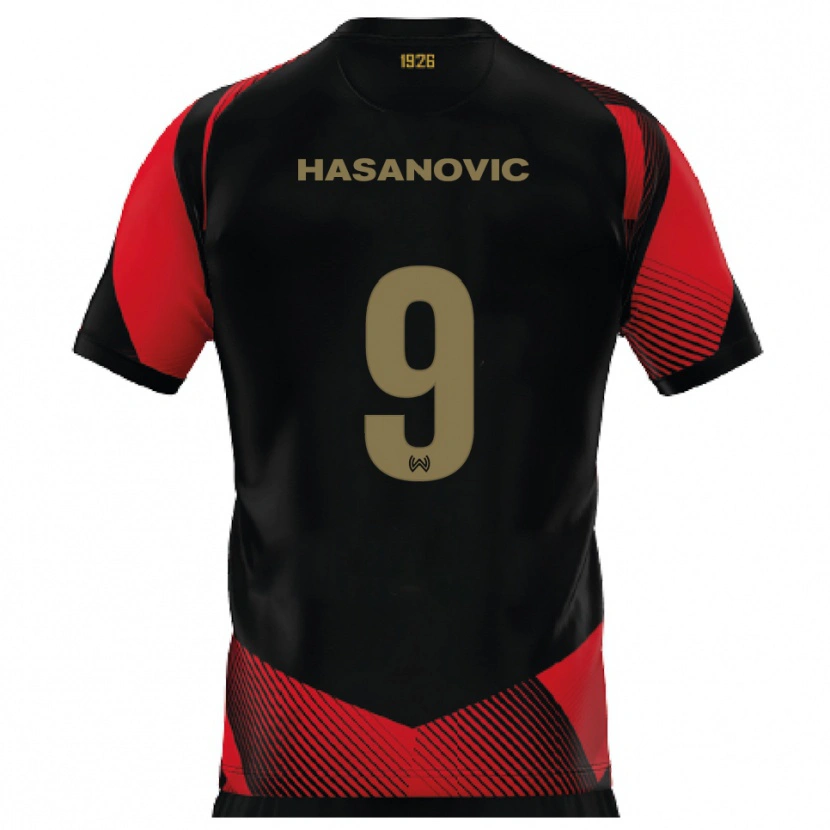 Danxen Mujer Camiseta Karim Hasanovic #9 Negro Rojo 1ª Equipación 2025/26 La Camisa