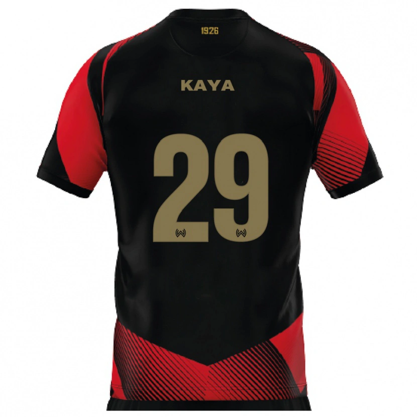 Danxen Mujer Camiseta Fatih Kaya #29 Negro Rojo 1ª Equipación 2025/26 La Camisa