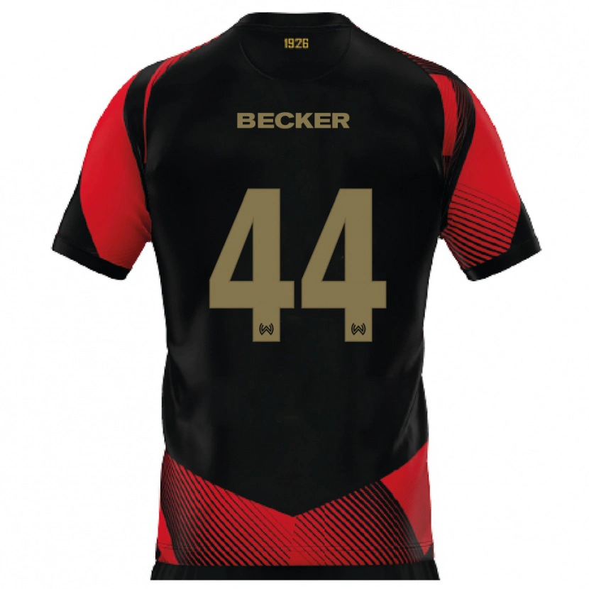 Danxen Mujer Camiseta Jan Becker #44 Negro Rojo 1ª Equipación 2025/26 La Camisa