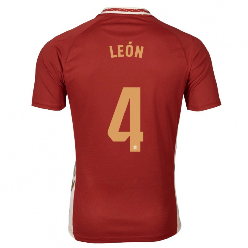 Danxen Mujer Camiseta José León #4 Borgoña Dorado 2ª Equipación 2025/26 La Camisa