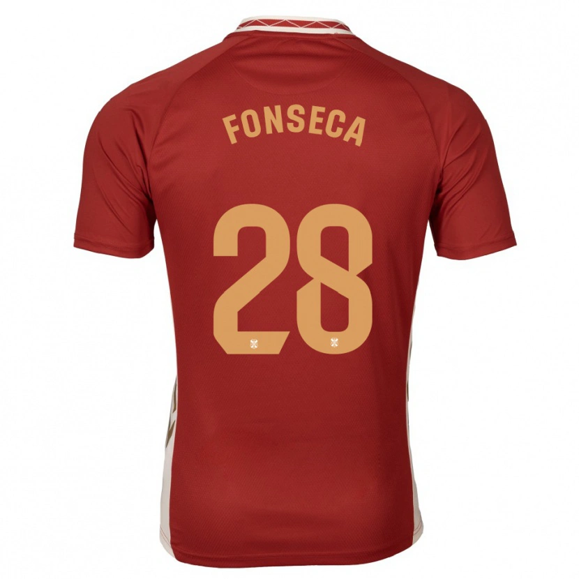 Danxen Mujer Camiseta Josimar Fonseca #28 Borgoña Dorado 2ª Equipación 2025/26 La Camisa