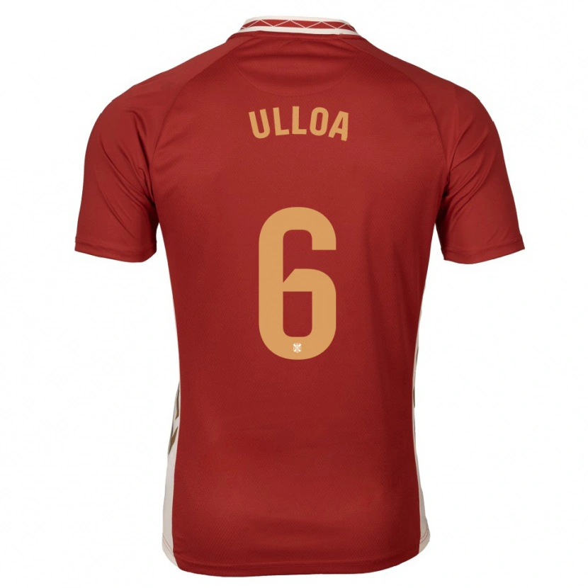 Danxen Mujer Camiseta Alberto Ulloa #6 Borgoña Dorado 2ª Equipación 2025/26 La Camisa