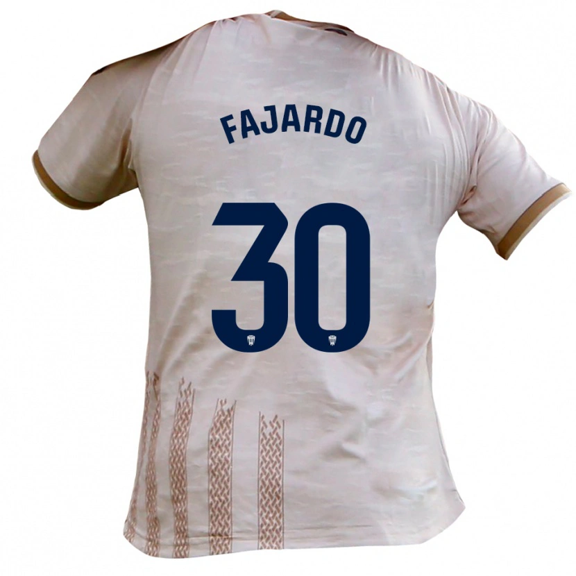 Danxen Mujer Camiseta José Fajardo #30 Blanquecino Marrón 2ª Equipación 2025/26 La Camisa
