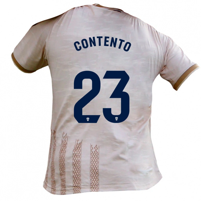 Danxen Mujer Camiseta Mateo Contento #23 Blanquecino Marrón 2ª Equipación 2025/26 La Camisa