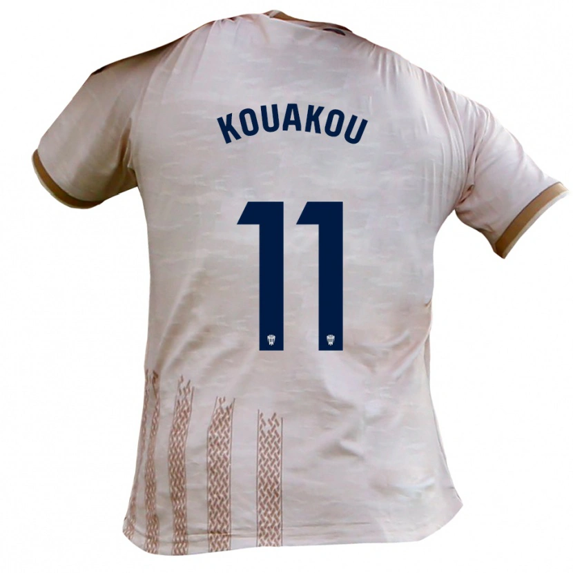 Danxen Mujer Camiseta Koffi Kouakou #11 Blanquecino Marrón 2ª Equipación 2025/26 La Camisa
