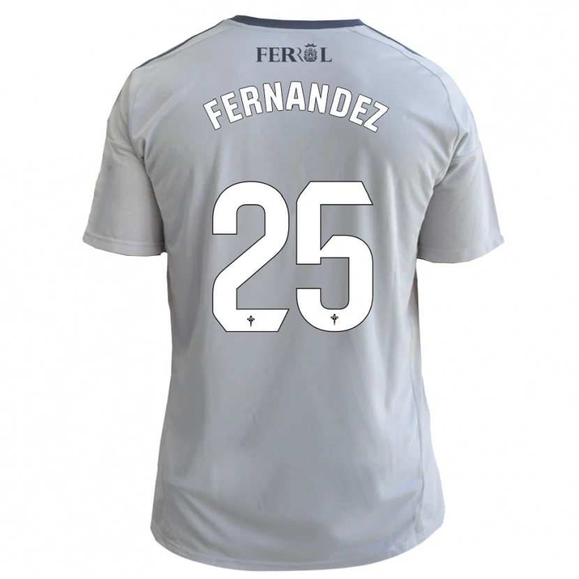 Danxen Mujer Camiseta César Fernández #25 Gris Plata 2ª Equipación 2025/26 La Camisa