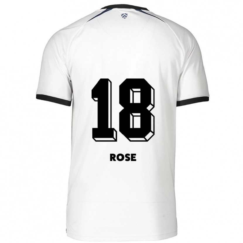 Danxen Mujer Camiseta Rafael Rose #18 Blanco Negro 2ª Equipación 2025/26 La Camisa