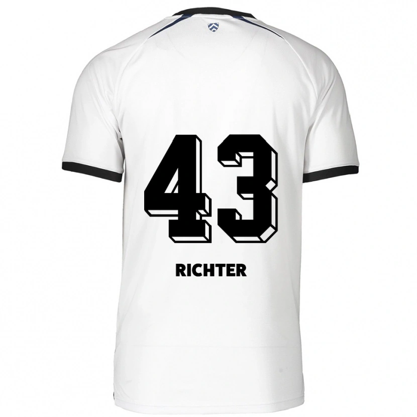 Danxen Mujer Camiseta Daniel Richter #43 Blanco Negro 2ª Equipación 2025/26 La Camisa