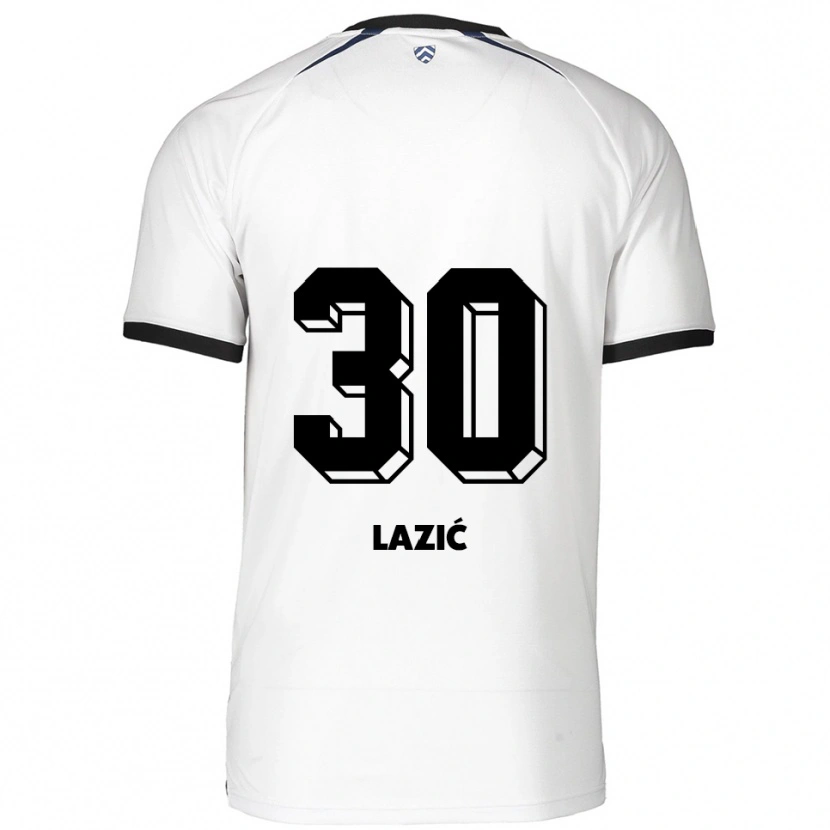 Danxen Mujer Camiseta Kristina Lazić #30 Blanco Negro 2ª Equipación 2025/26 La Camisa