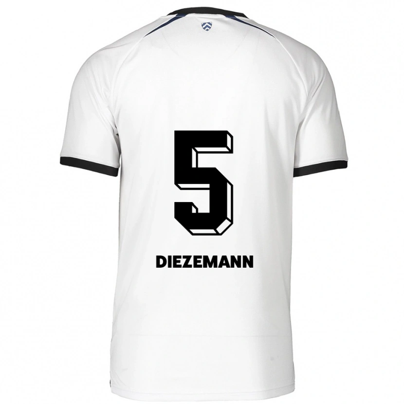 Danxen Mujer Camiseta Yoost Diezemann #5 Blanco Negro 2ª Equipación 2025/26 La Camisa