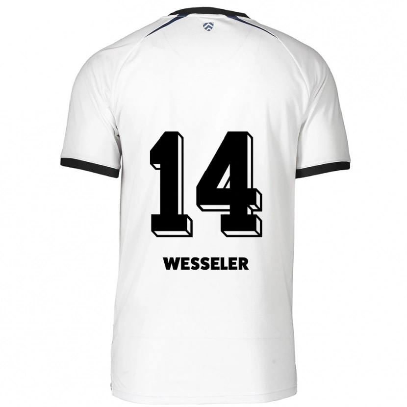 Danxen Mujer Camiseta Anna Weßeler #14 Blanco Negro 2ª Equipación 2025/26 La Camisa