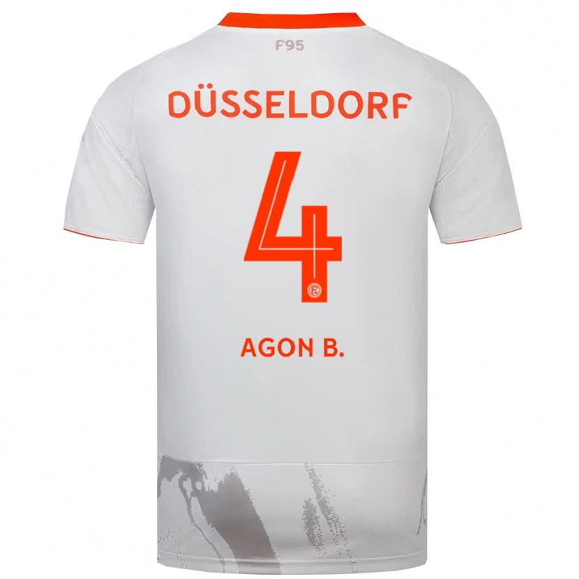 Danxen Mujer Camiseta Agon Bajrami #4 Blanco Naranja 2ª Equipación 2025/26 La Camisa