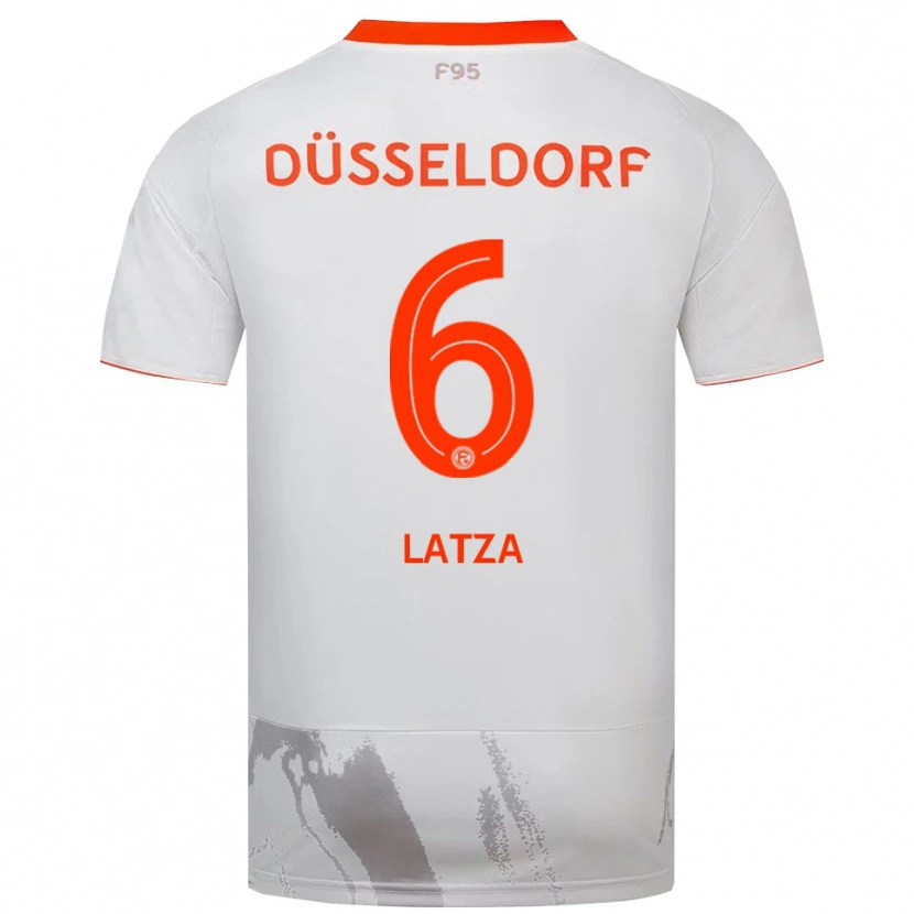 Danxen Mujer Camiseta Danny Latza #6 Blanco Naranja 2ª Equipación 2025/26 La Camisa