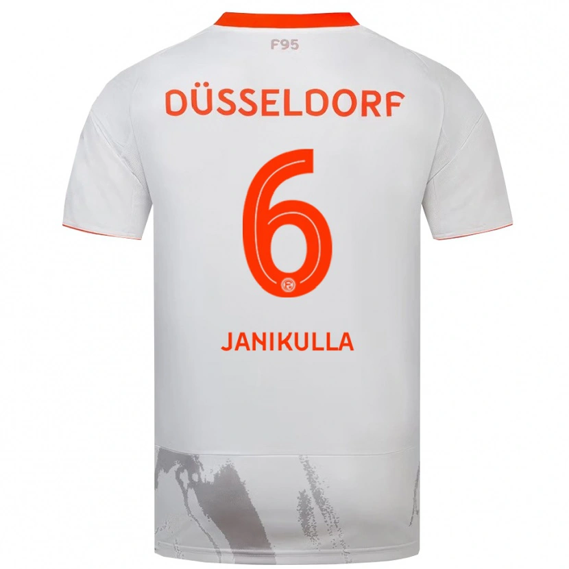 Danxen Mujer Camiseta Julius Janikulla #6 Blanco Naranja 2ª Equipación 2025/26 La Camisa