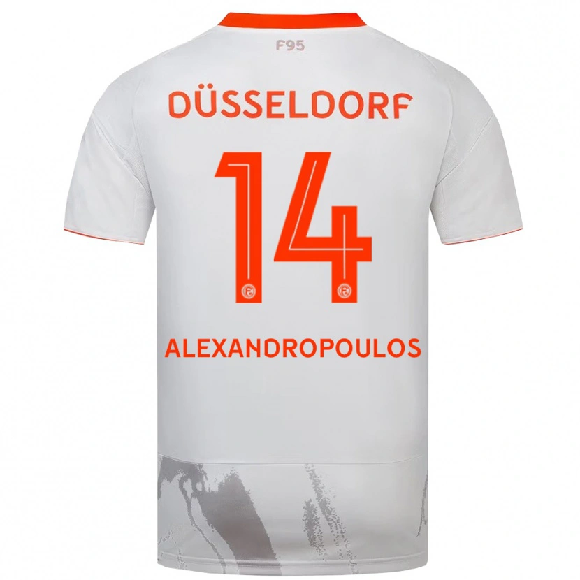 Danxen Mujer Camiseta Sotiris Alexandropoulos #14 Blanco Naranja 2ª Equipación 2025/26 La Camisa