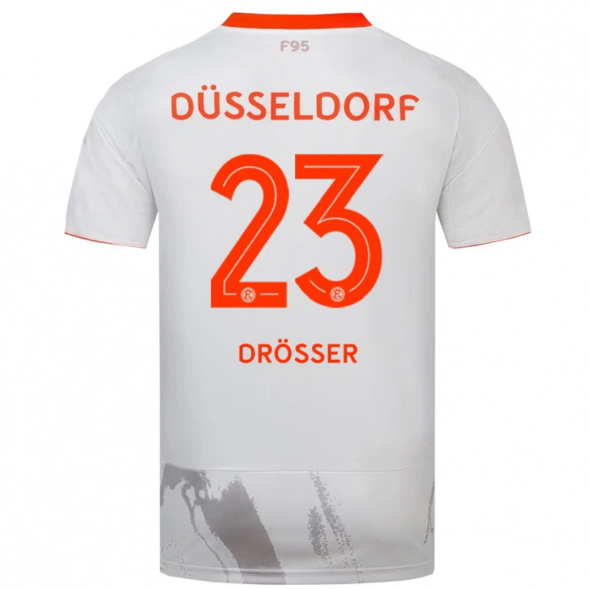 Danxen Mujer Camiseta Luke Drösser #23 Blanco Naranja 2ª Equipación 2025/26 La Camisa