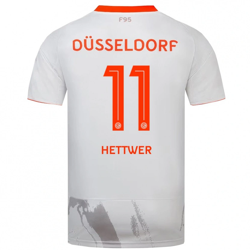 Danxen Mujer Camiseta Julian Hettwer #11 Blanco Naranja 2ª Equipación 2025/26 La Camisa