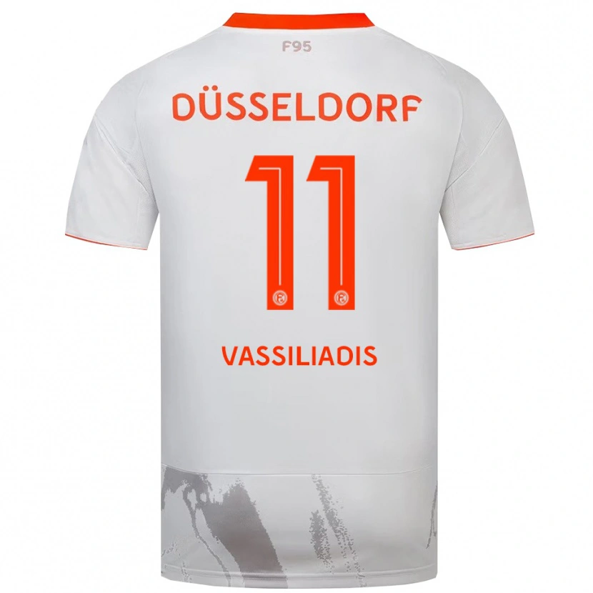 Danxen Mujer Camiseta Leonidas Vassiliadis #11 Blanco Naranja 2ª Equipación 2025/26 La Camisa