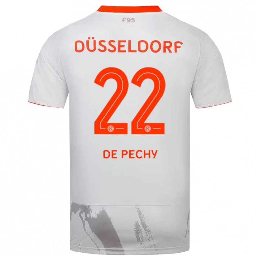 Danxen Mujer Camiseta William De Pechy #22 Blanco Naranja 2ª Equipación 2025/26 La Camisa