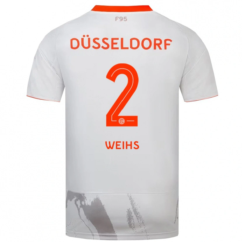 Danxen Mujer Camiseta Paul Weihs #2 Blanco Naranja 2ª Equipación 2025/26 La Camisa