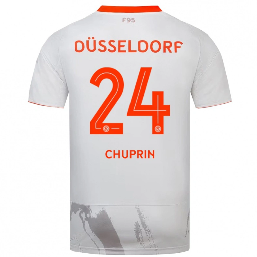 Danxen Mujer Camiseta Ivan Chuprin #24 Blanco Naranja 2ª Equipación 2025/26 La Camisa