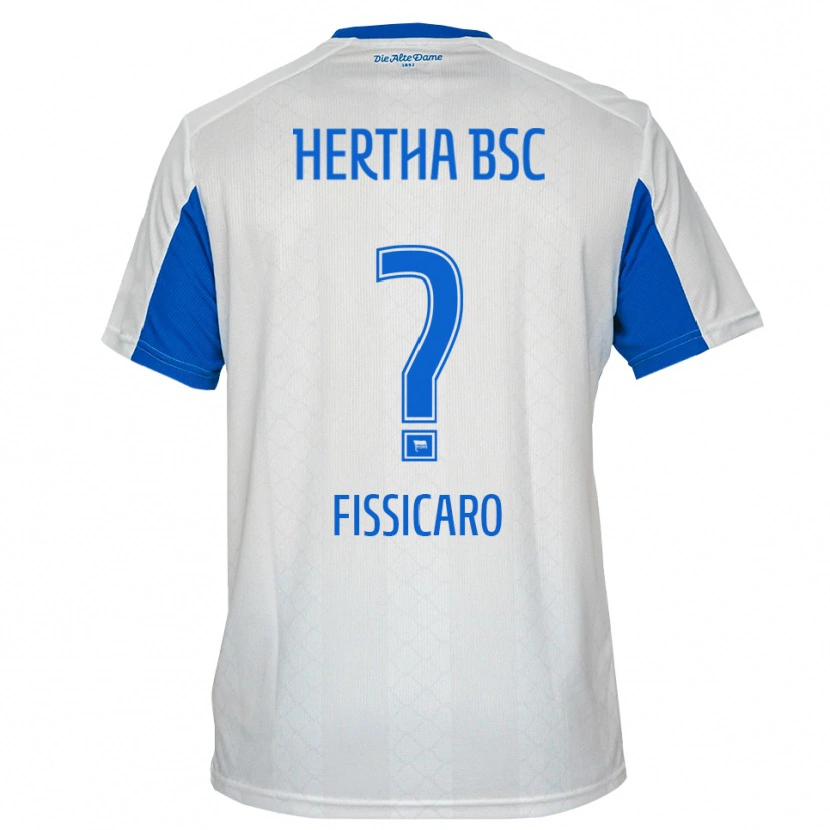 Danxen Mujer Camiseta Lucas Fissicaro #0 Blanco Azul 2ª Equipación 2025/26 La Camisa