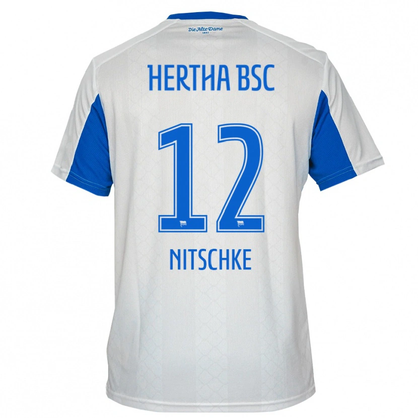 Danxen Mujer Camiseta Til Nitschke #12 Blanco Azul 2ª Equipación 2025/26 La Camisa
