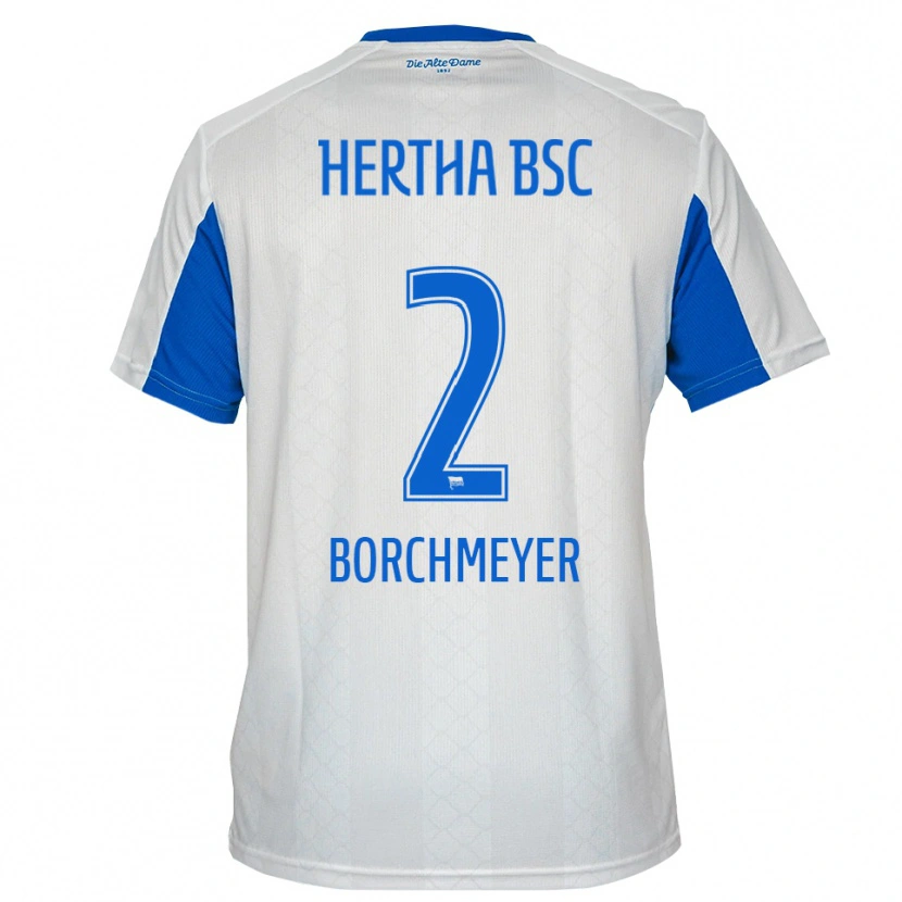 Danxen Mujer Camiseta Ronja Borchmeyer #2 Blanco Azul 2ª Equipación 2025/26 La Camisa