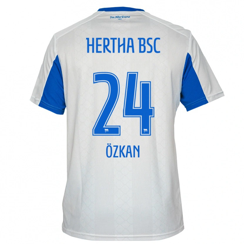 Danxen Mujer Camiseta Muhammed Özkan #24 Blanco Azul 2ª Equipación 2025/26 La Camisa